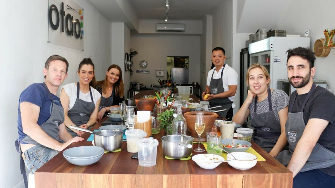 Team-building cooking class at OTAO Kitchen in Melbourne.