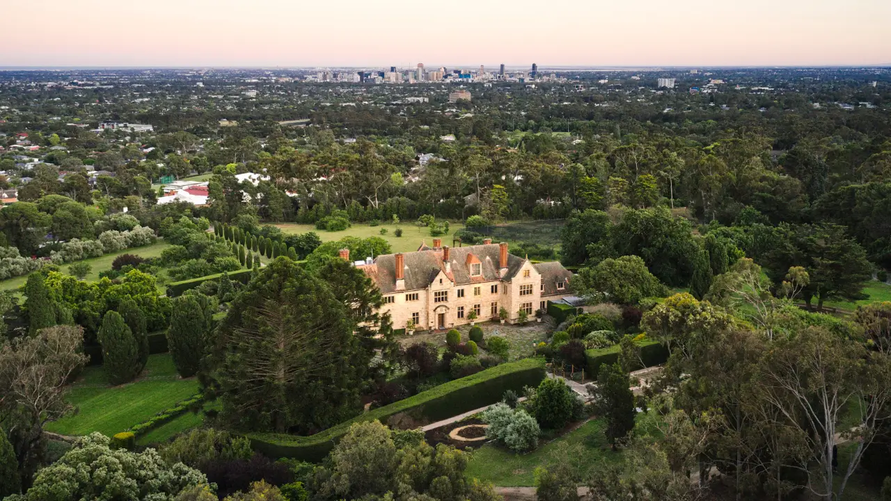 A grand reveal of Carrick Hill's aerial view