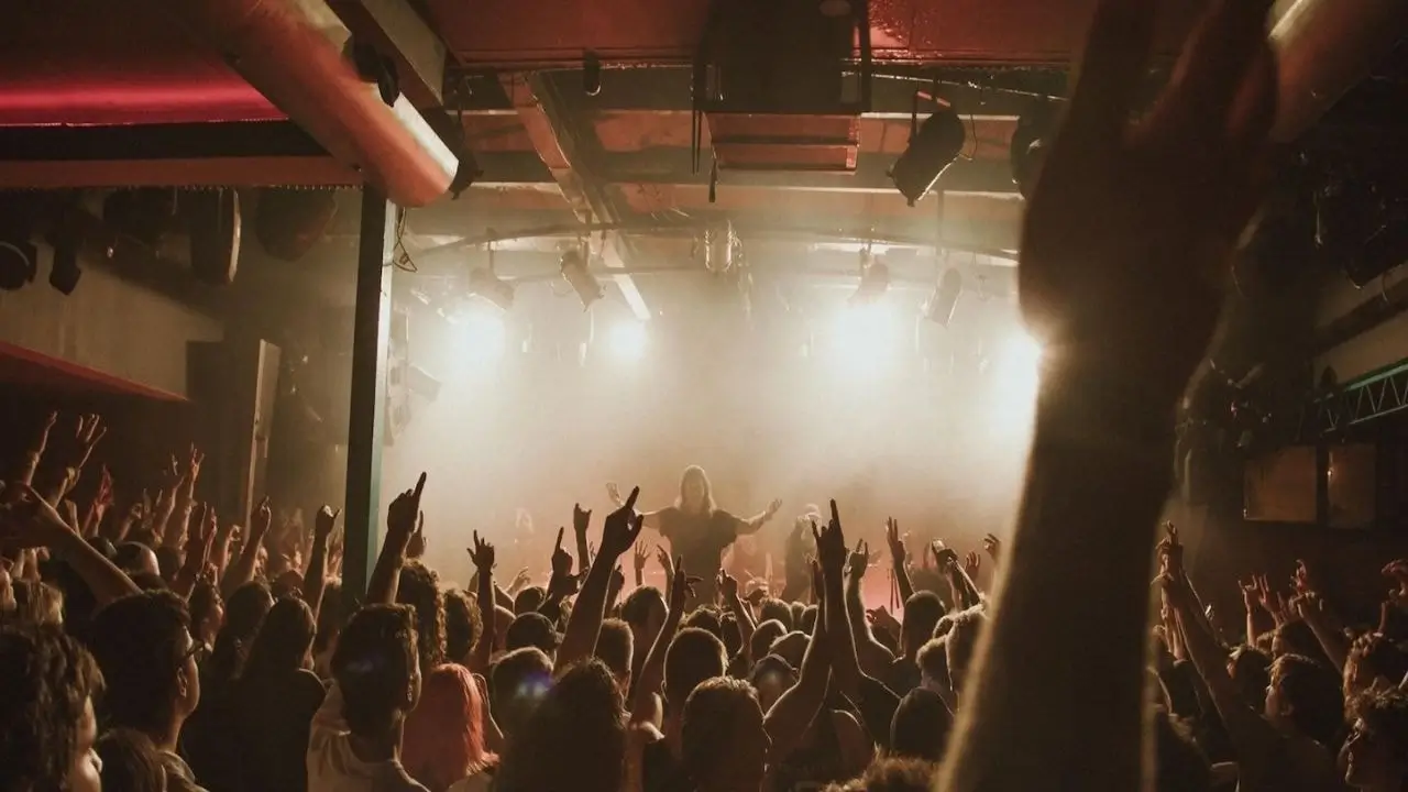 High-energy live music venue in The Gov Adelaide packed with a crowd enjoying a concert