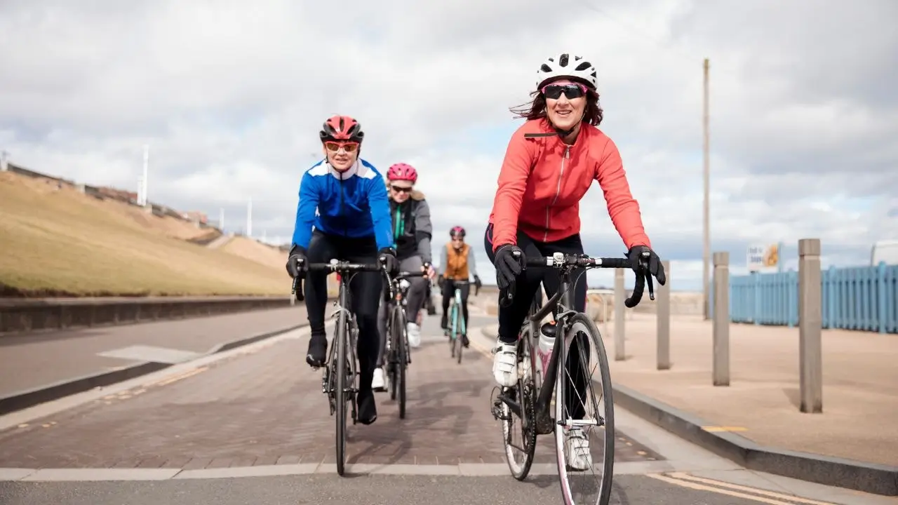 Mountain bikers enjoying a scenic trail ride along Canberra's network of cycle paths