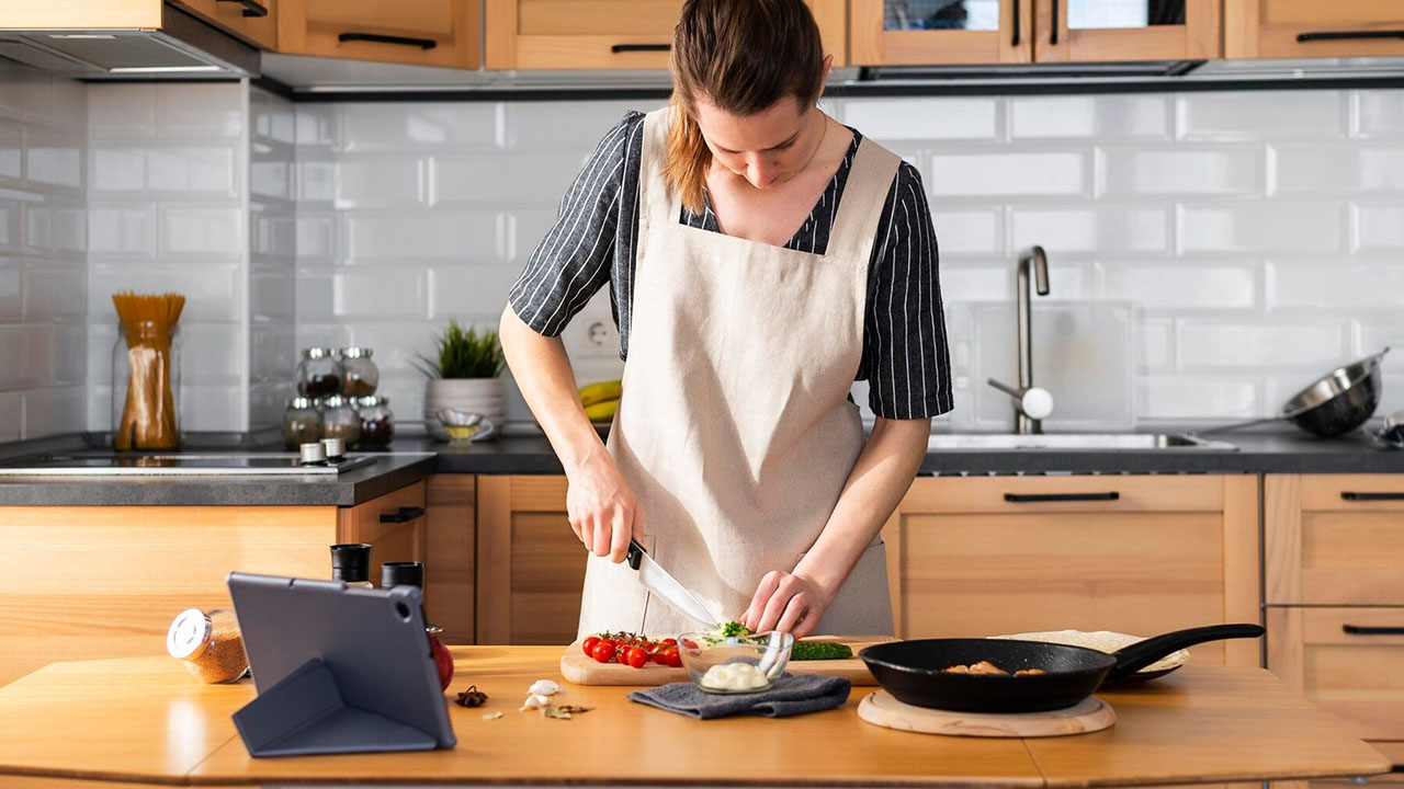 Woman cooking a meal