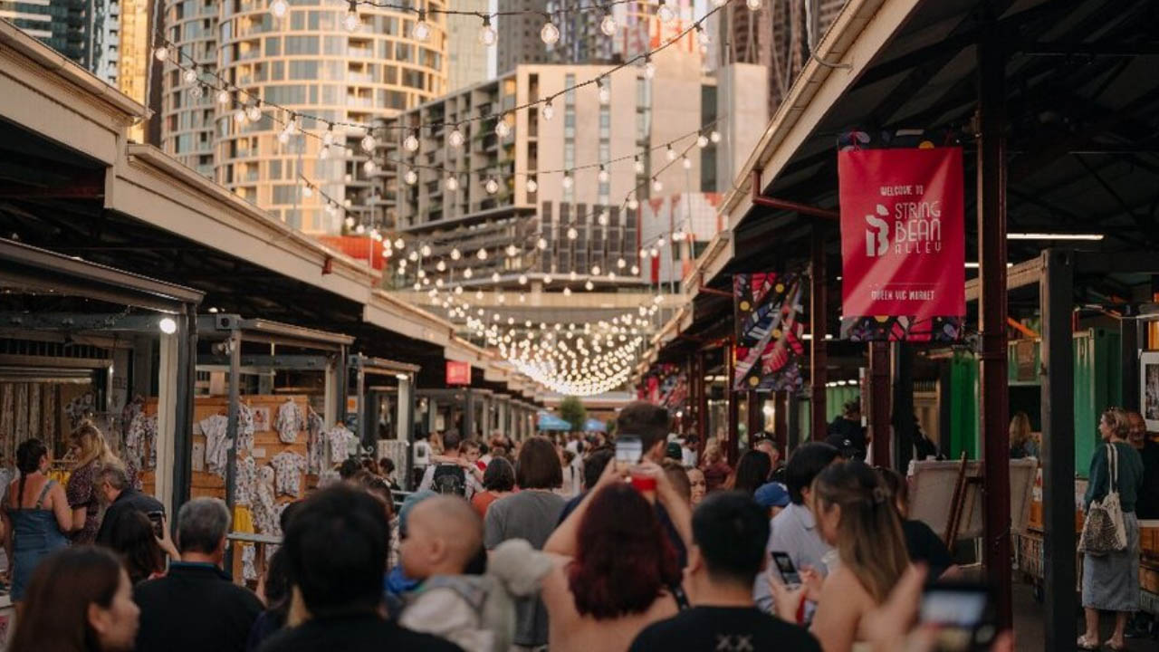 A bustling crowd at Melbourne's Summer Night Market