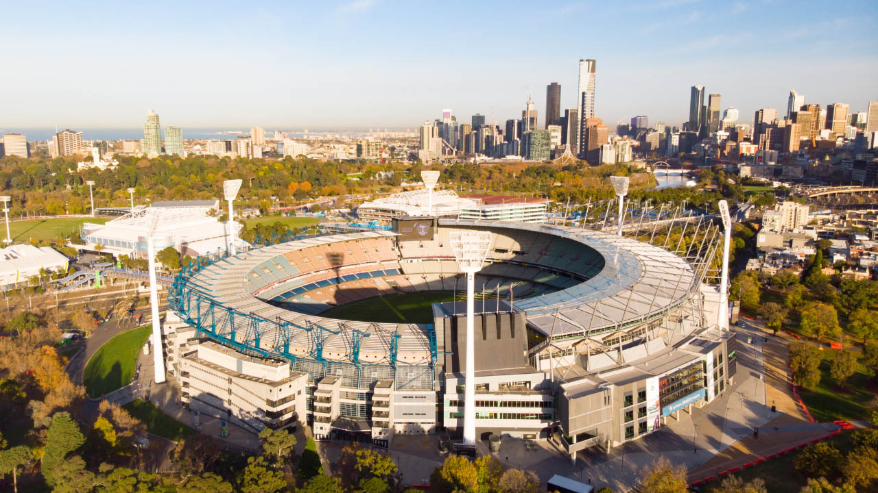 Melbourne Skyline Aerial with MCG