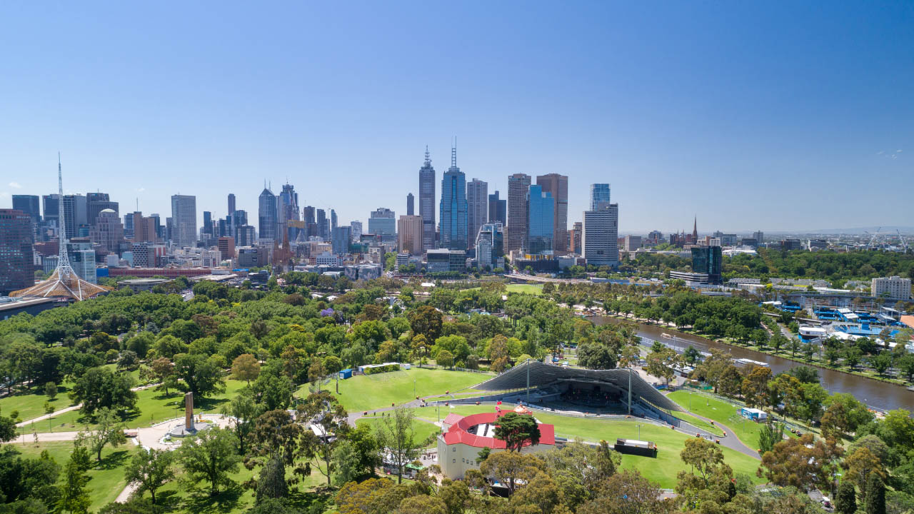 Royal Botanic Gardens, Melbourne Skyline