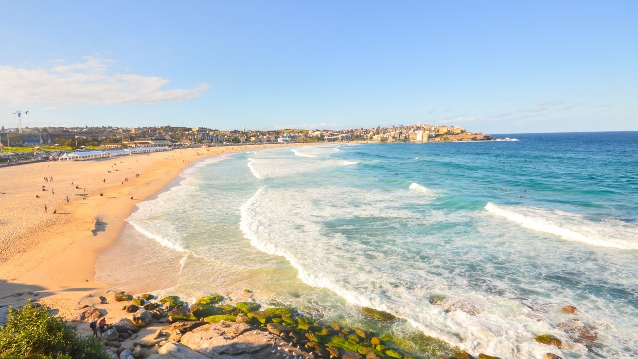 Crescent shoreline of Bondi Beach